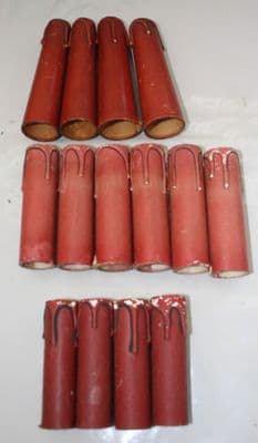 VINTAGE RED CHANDELIER BULB HOLDER COVERS,  CARD CANDLE TUBES SLEEVES Ref: AD25