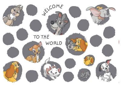 100 x 70 cm Wall & Furniture stickers set Disney characters Bambi Dumbo Lady Marie Dalmatians