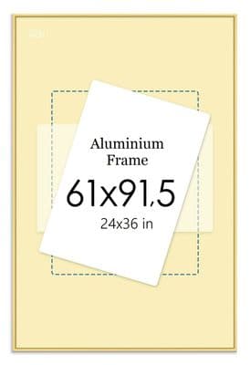 24x36 inch Picture Poster Aluminium Frame Gold