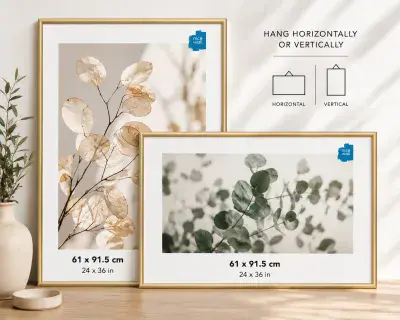 24x36 inch Picture Poster Aluminium Frame Gold