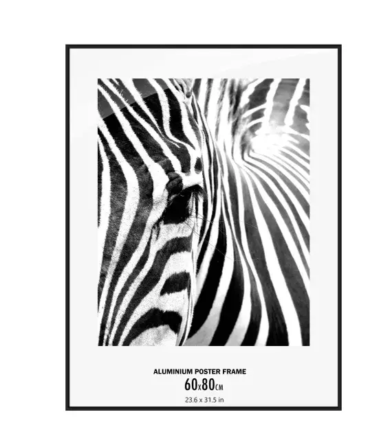 Large size, Black,  Elegant Aluminium Poster Frames 80 x 60 cm | 31.5 x 23.6 in
