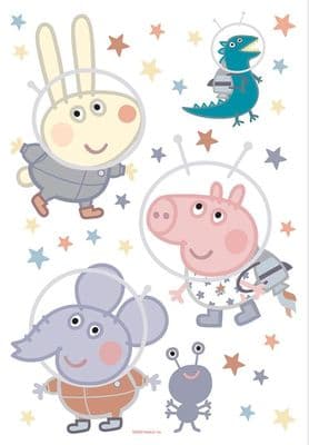 42.5 x 65cm Wall & Furniture stickers Peppa Pig in space decals set
