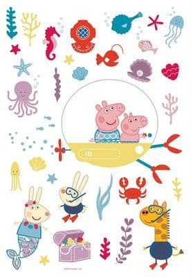42.5 x 65cm Wall & Furniture stickers Peppa Pig underwater