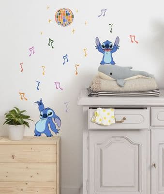 50 x 70 cm Wall & Furniture Disney Stickers Decals Stitch Music 23 Piece Set