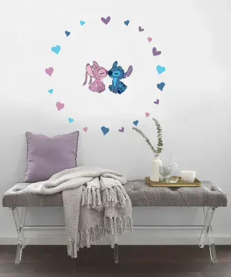 50x70cm Wall & Furniture Disney Stickers Decals Set Stitch and Angel Cutie