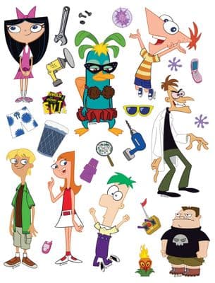 65 x 85 cm Wall & Furniture stickers decals Phineas & Ferb SET