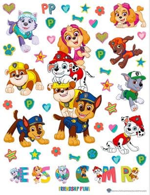 65 x 85 cm Wall & Furniture stickers Paw Patrol large decals set