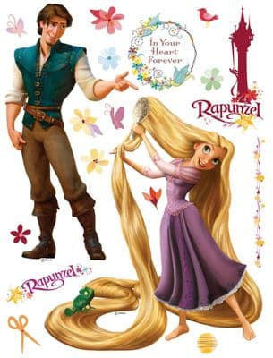 65 x 85cm Wall & Furniture stickers decals Disney Rapunzel & Prince SET