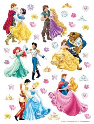 65x85 cm Disney Princess and the Prince Wall Decals Set