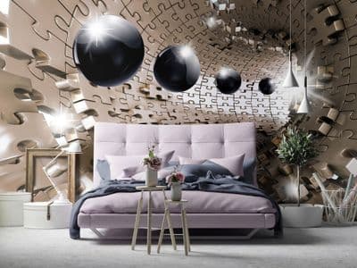 Abstract 3D composition non-woven wallpaper 144x100inch