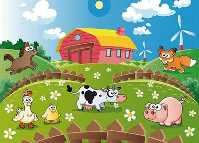 Animals - farm nursery wall mural