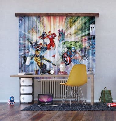 Avengers Pair of ready made CURTAINS 180x160cm Marvel series