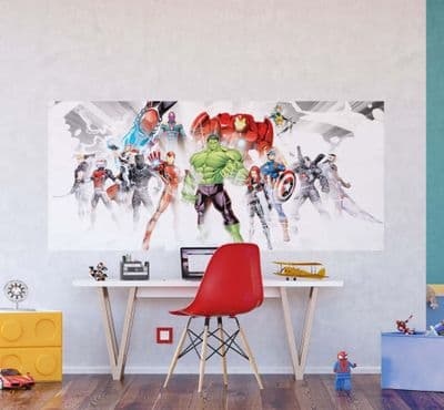 Avengers panoramic mural wallpaper 202x90cm 