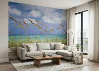 Beach scene wall mural for bedroom walls UK shop
