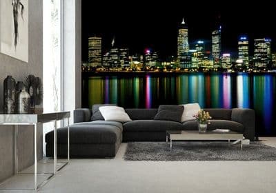 Bedroom wallpaper City Perth at night 