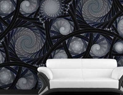 Black Abstract Composition Paper Photo Wallpaper 254x183 cm