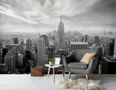 Black New York Skyline Paper Photo Wallpaper 320x230 cm