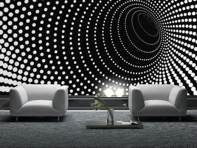 Black Twisted Dots Paper Photo Wallpaper