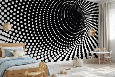 Black Twisted Dots Paper Photo Wallpaper