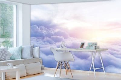 Blue cloudy sky photo wallpaper 368x254cm