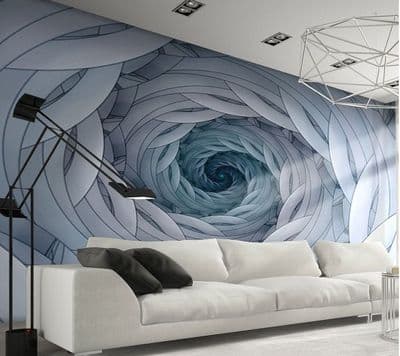 Blue Swirls Abstract design giant wall mural
