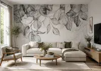 Large Leaves Wall Mural | Living Room and Bedroom Wallpaper | Allwallpapers