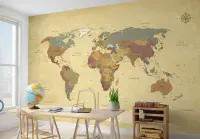 Map feature wall wallpaper| Homewallmurals.co.uk