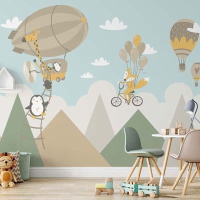 Children's room wallpaper Flying foxes