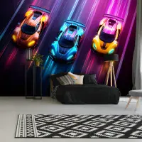 Boy's Bedroom Photo Wallpapers Racing Cars  | Buy it online