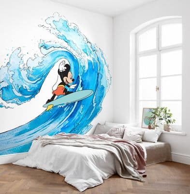 Digital print Non-woven Disney wallpaper Mickey Surfing 300 x 280 cm