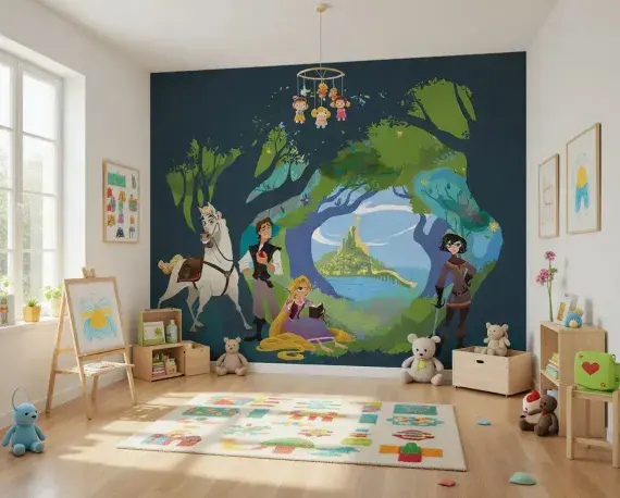 Disney Tangled bedroom wall mural wallpaper 350 x 280 cm | Shop online