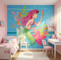 Disney Ariel Mermaid bedroom wall mural wallpaper 200 x 280 cm | Shop online