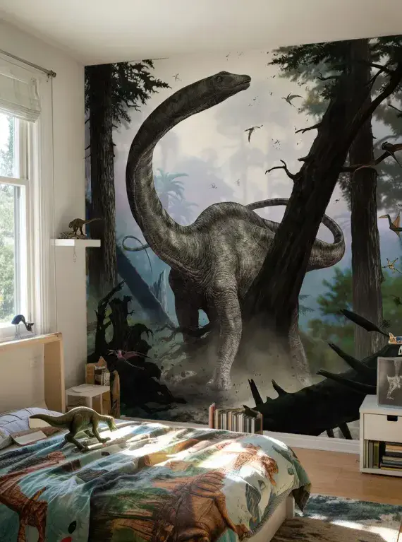 Dinosaur children's bedroom wall mural wallpaper 248 x 184 cm | Shop online