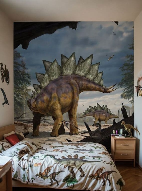 Dinosaur children's bedroom wall mural wallpaper 248 x 184 cm | Shop online