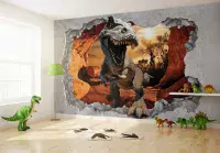 Photo wallpapers Dinosaur crushing the wall and many more  | Buy it online