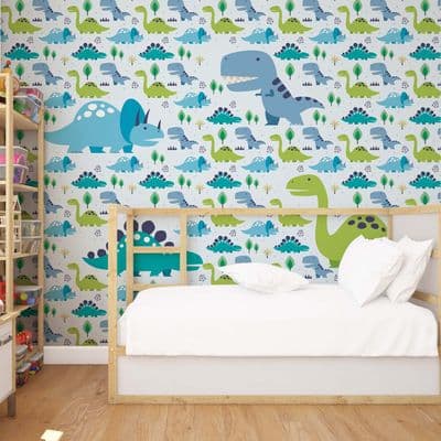 Dinosaurs Nursery Non-woven Photo Wallpaper 368x254 cm
