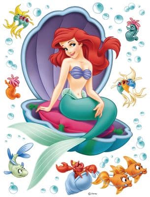 Disney Mermaid Ariel Decorative Wall, Furniture Stickers Decals 65x85 cm