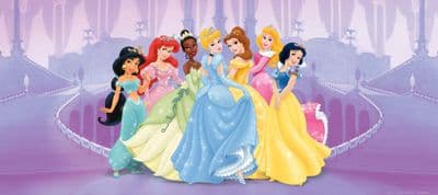 Disney Panoramic mural wallpaper 202x90cm "Princesses