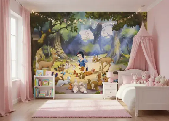Snow White Princess bedroom wall mural wallpaper 200 x 280 cm | Shop online