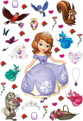 Disney Sofia The First Stickers Set 42.5 x 65cm Girl's Bedroom Wall & Furniture Decals