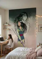 Brave Mulan girl's bedroom wall mural wallpaper 200 x 280 cm | Shop online