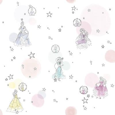 Disney Wallpaper Princess Pretty Pastel wallpaper Roll size 10 x 0.53 m