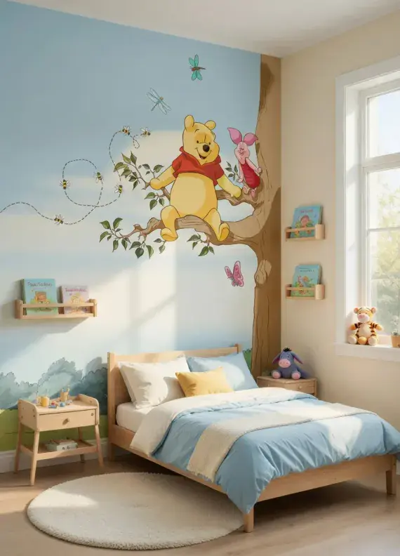 Disney Winnie the Pooh Toddler Bedroom Photo Wallpaper Mural