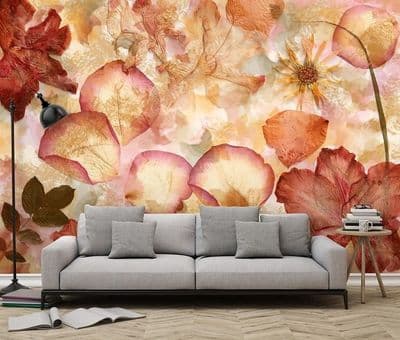 Dried Flowers non woven wallpaper