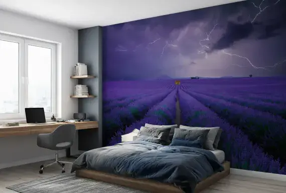 Field of Lavender Wall Mural Wallpaper | Premium Non-Woven