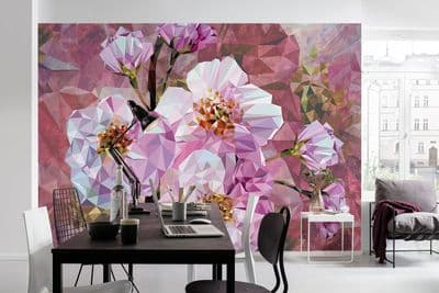 Floral bedroom wallpaper Blooming gems pink flowers