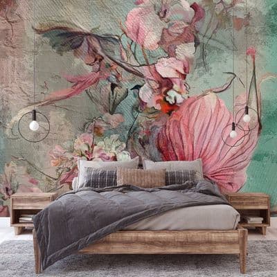 Floral Design Bedroom Abstract Composition Painting photo wallpaper 312x219 cm
