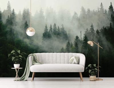 Foggy forest photo wallpaper 368x254cm