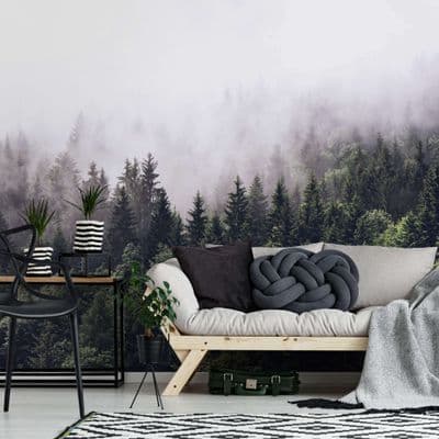 Foggy Forest wall mural wallpaper Premium