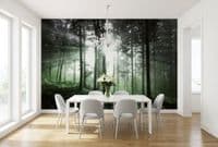 Living room photo wallpapers green forest | Shop online